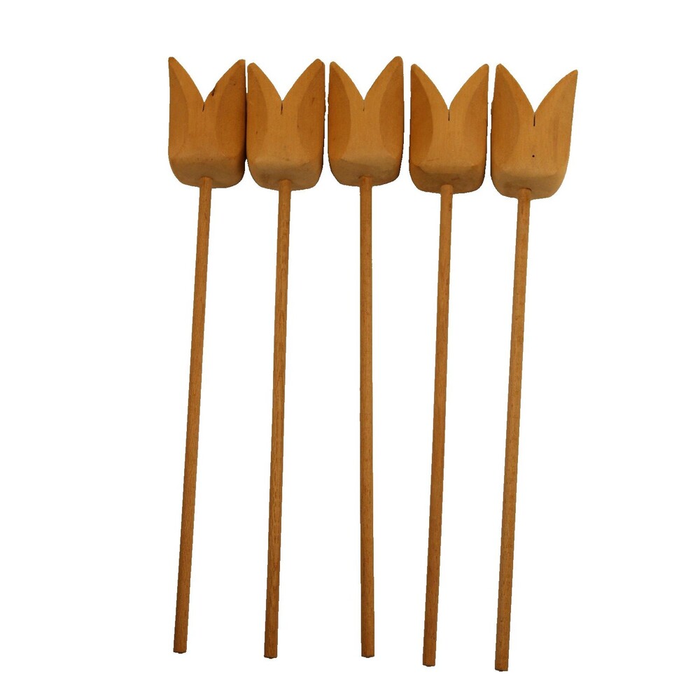 Handmade Wooden Tulips Set Of 5 Home Decor